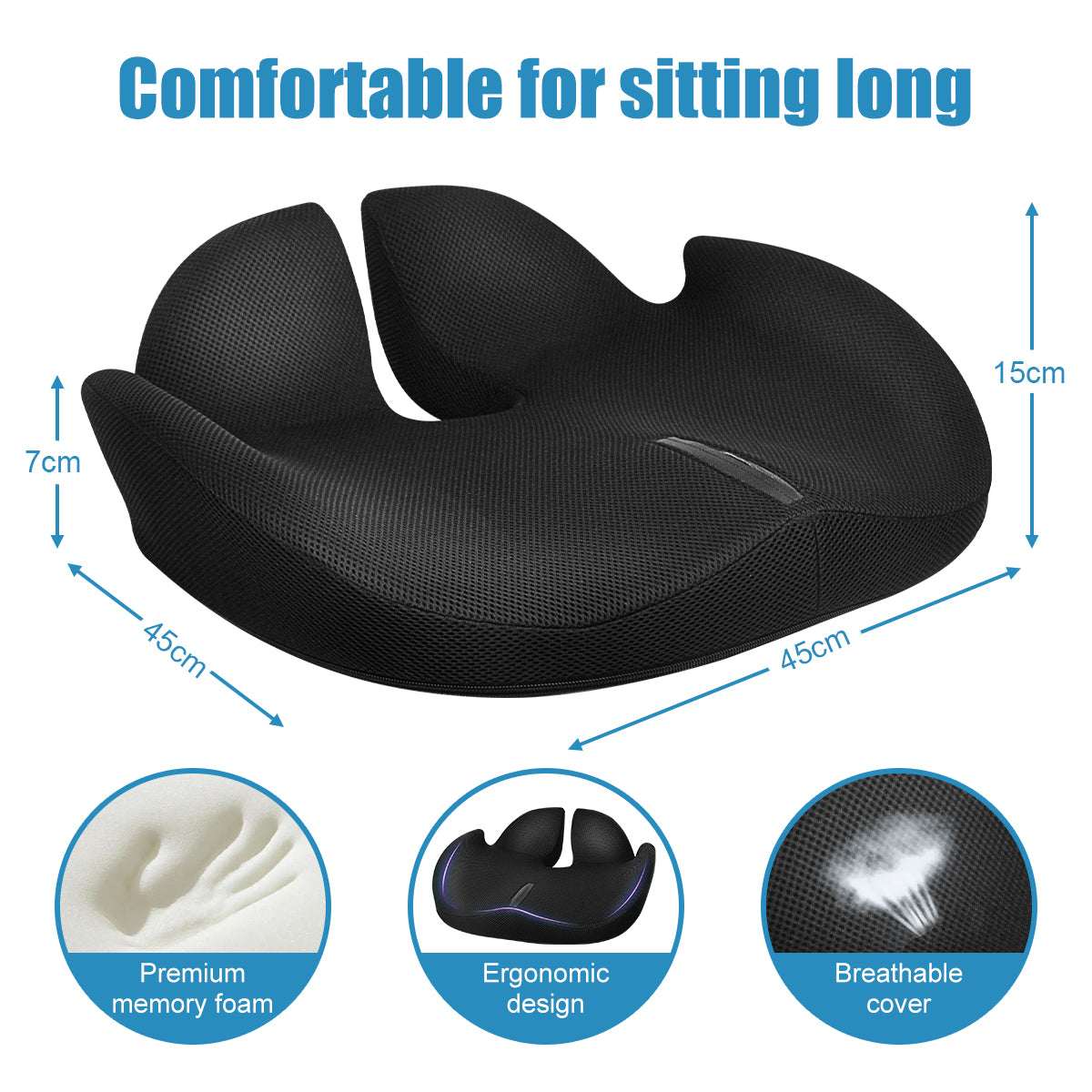 45x45cm pregnancy car seat cushion - one size fits all body types
